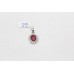 Pendant Sterling Silver 925 Natural Red Ruby & Zircon Stone Women Handmade C645